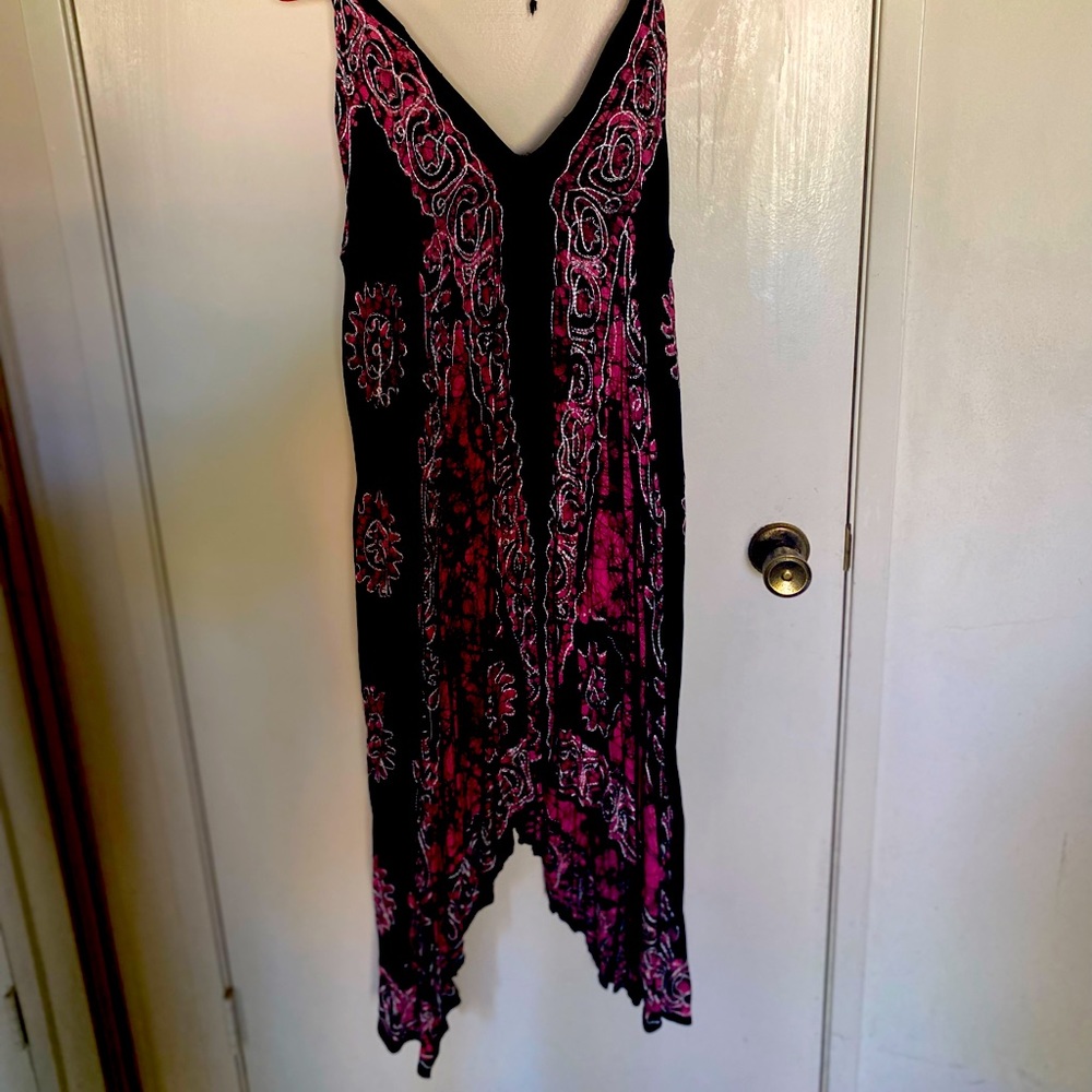 black and pink dress